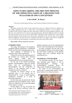 aspects regarding the friction process of the operating parts of a