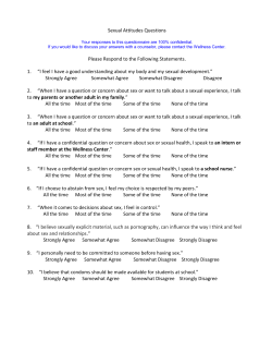 Sexual Attitudes Questions Please Respond to the Following