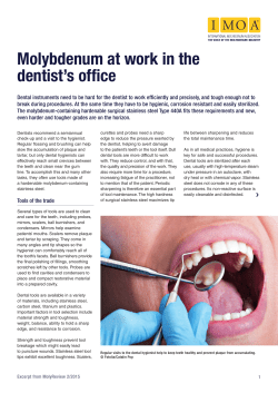 Molybdenum at work in the dentist`s office