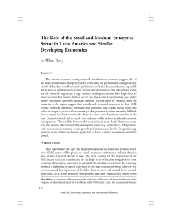 The Role of the Small and Medium Enterprise Sector in Latin