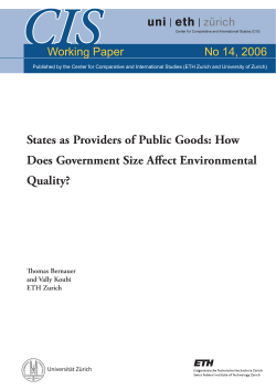 States as Providers of Public Goods: How Does Government Size