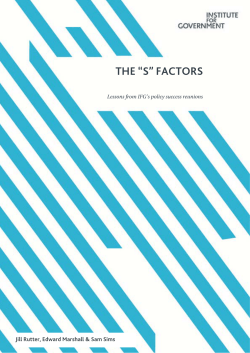 the &ldquo;s&rdquo; factors - The Institute for Government