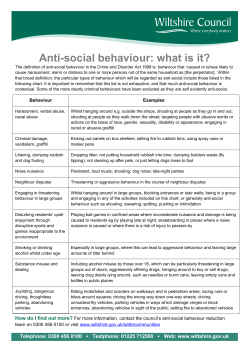 Anti-social behaviour: what is it?