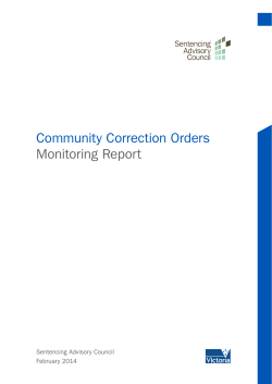 Community Correction Orders Monitoring Report