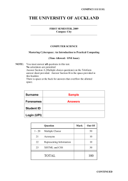 First Semester 2009 Solutions - Department of Computer Science