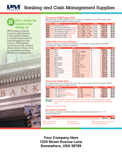 Banking and Cash Management Supplies