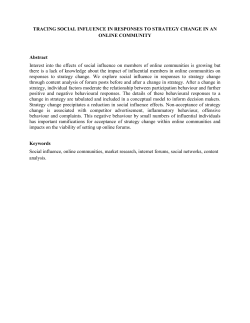 TRACING SOCIAL INFLUENCE IN RESPONSES TO STRATEGY