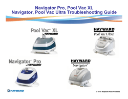 Navigator Pro, Pool Vac XL, Navigator and Pool
