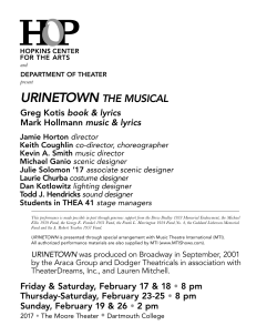 urinetown the musical - Hopkins Center for the Arts