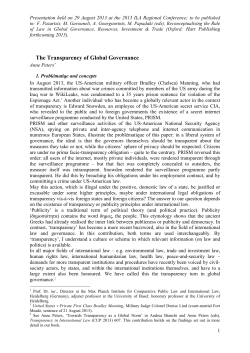 The Transparency of Global Governance - Max-Planck