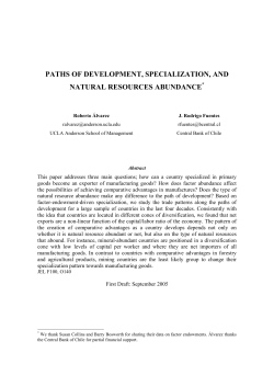 paths of development, specialization, and natural resources