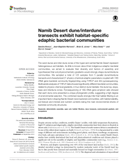 Namib Desert dune/interdune transects exhibit habitat