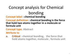 Concept analysis for Chemical bonding