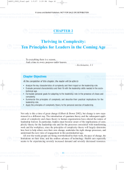 CHAPTER 2 Thriving in Complexity: Ten Principles for Leaders in