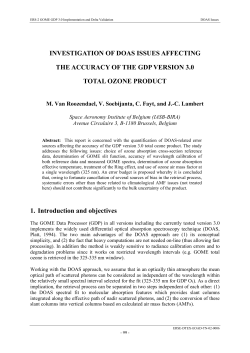 Investigation of DOAS Issues Affecting the Accuracy of the GDP