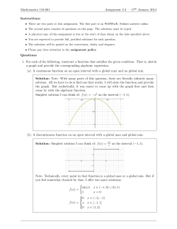 Mathematics 110-001 Assignment 2.2 &mdash; 17th January 2014