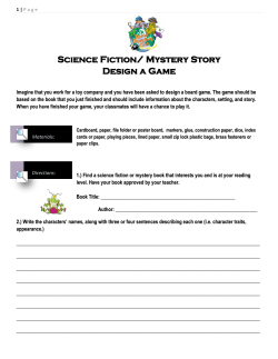 Science Fiction/ Mystery Story Design a Game
