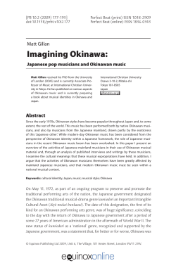 Imagining Okinawa: Japanese Pop Musicians and Okinawan Music