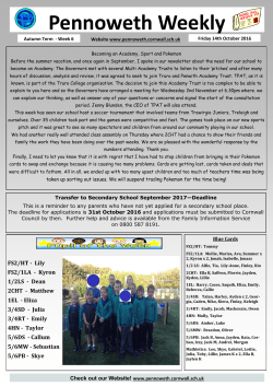 Pennoweth Weekly - Pennoweth Primary School