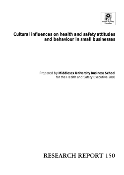 Rr150 - Cultural influences on health and safety attitudes and
