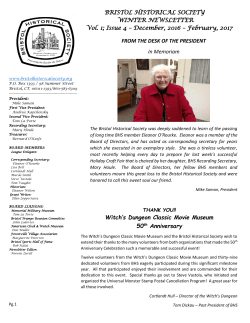 Issue 4 &ndash; December, 2016 &ndash; February, 2017 FROM THE DESK OF