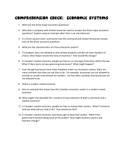 Comprehension Check: Economic Systems