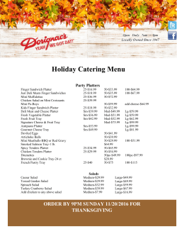 Holiday Catering Menu