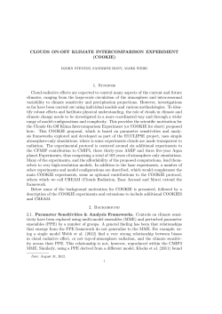 CLOUDS ON-OFF KLIMATE INTERCOMPARISON EXPERIMENT