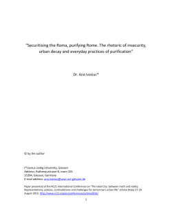 Securitising the Roma, purifying Rome. The rhetoric of
