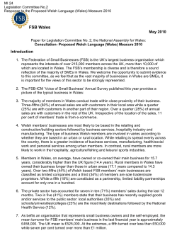 FSB Wales - National Assembly for Wales