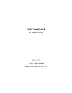 God`s Place in School