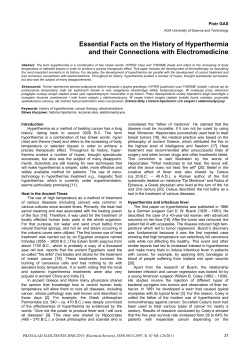 Essential Facts on the History of Hyperthermia and their