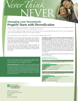 Managing your Investments Properly Starts with Diversification