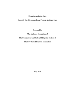 Experiments in the Lab: Donnelly Act Diversions From Federal
