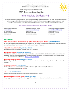 Intermediate Grades: 3 &ndash; 5 - South Orange Public Library