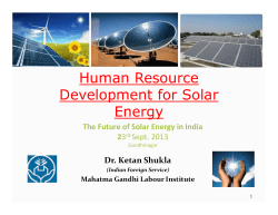 Human resource development for solar energy