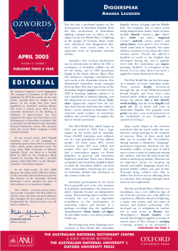 April 2005 - Australian National Dictionary Centre