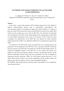 SYNTHESIS AND CHARACTERISTICS OF Ag