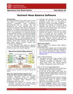 Nutrient Mass Balance Software - Nutrient Management Spear
