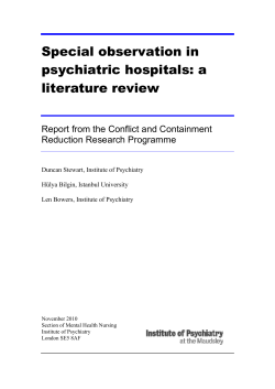 Special observation in psychiatric hospitals