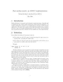 Fast median search: an ANSI C implementation