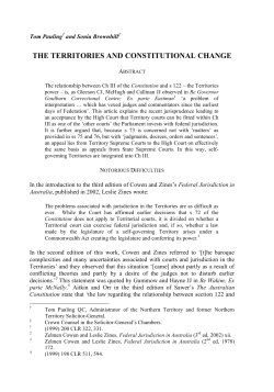 the territories and constitutional change