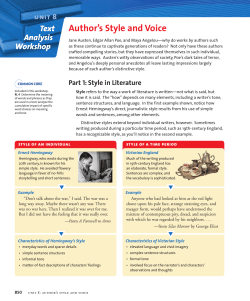 Author`s Style and Voice