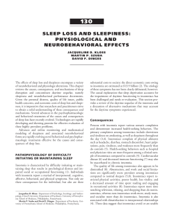 sleep loss and sleepiness: physiological and