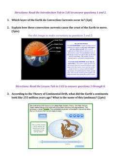 1. Which layer of the Earth do Convection Currents occur
