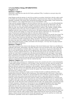 A Lesson Before Dying (SPARKNOTES) Chapters 1&ndash;2 - Mourney-SSS