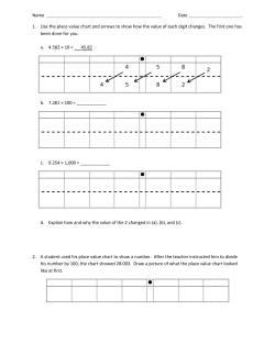Name Date 1. Use the place value chart and arrows to show how the