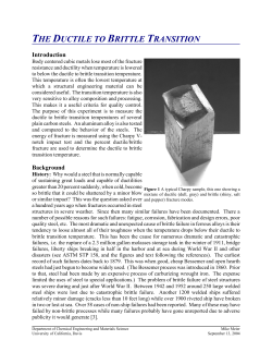 The Ductile to Brittle Transition