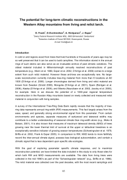 The potential for long-term climatic reconstructions in the Western