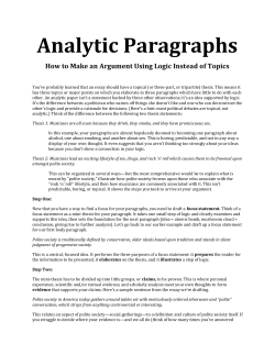 Analytic Paragraphs